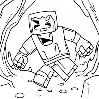 Herobrine With Creeper Coloring Page 18261-14427