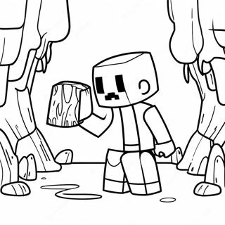 Herobrine With Creeper Coloring Page 18261-14428