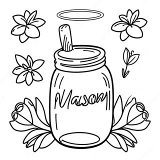 Mason Jar Coloring Page 18270-14417