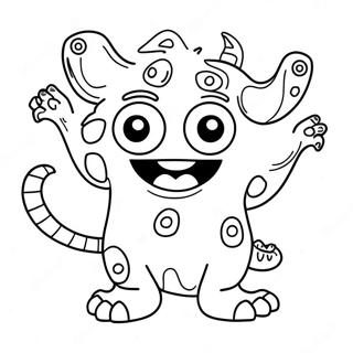 Funny Monster Characters Coloring Page 18341-14482