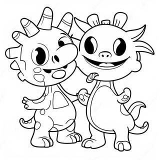 Funny Monster Characters Coloring Page 18341-14483