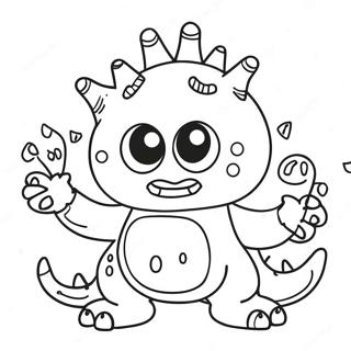 Funny Monster Characters Coloring Page 18341-14484