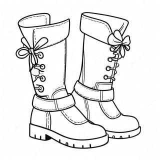 Cute Cartoon Boots Coloring Page 18400-14530