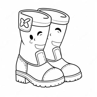 Cute Cartoon Boots Coloring Page 18400-14531