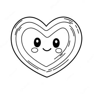 Cute Candy Heart With Smiling Face Coloring Page 18411-14561