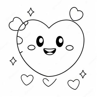 Cute Candy Heart With Smiling Face Coloring Page 18411-14562