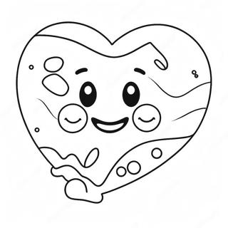 Cute Candy Heart With Smiling Face Coloring Page 18411-14563