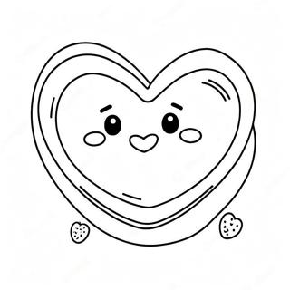 Cute Candy Heart With Smiling Face Coloring Page 18411-14564