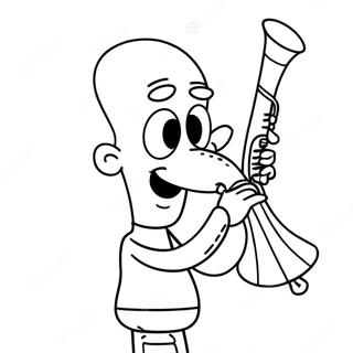 Pagini De Colorat Cu Squidward Cântând La Clarinet 1841-1471