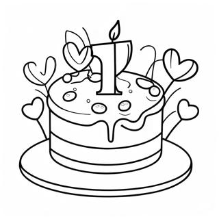 Joyful 5th Birthday Cake Coloring Page 18431-14549