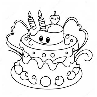 Joyful 5th Birthday Cake Coloring Page 18431-14550