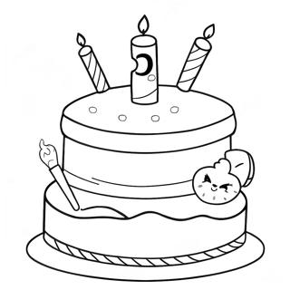 Joyful 5th Birthday Cake Coloring Page 18431-14551