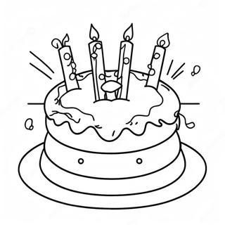 Joyful 5th Birthday Cake Coloring Page 18431-14552