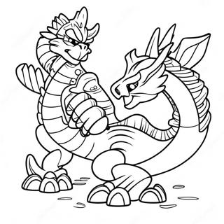 Ninjago Dragon Battle Coloring Page 18461-14588