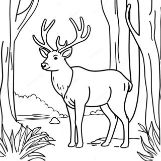 Majestueuze Elk In Het Bos Kleurplaat 18471-14580