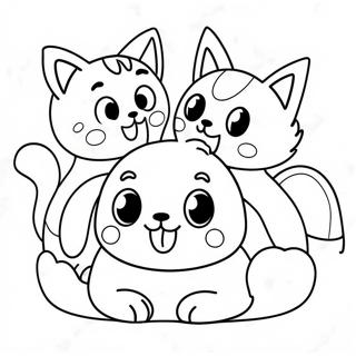 Cute Lol Pets Playing Together Coloring Page 18511-14622