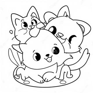 Cute Lol Pets Playing Together Coloring Page 18511-14623