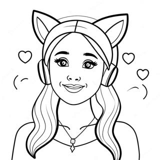 Ariana Grande With Cat Ears Coloring Page 1851-1481