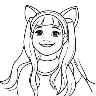 Ariana Grande With Cat Ears Coloring Page 1851-1482