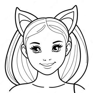 Ariana Grande With Cat Ears Coloring Page 1851-1483