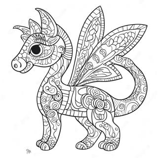 Colorful Alebrijes With Patterns Coloring Page 18601-14689