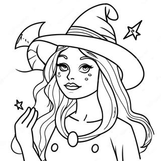 Witchy Coloring Page 1860-1490