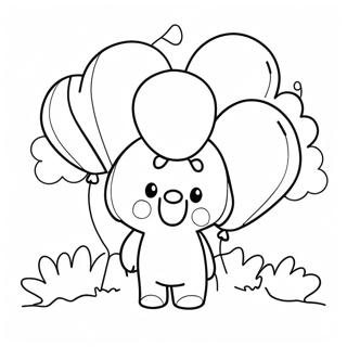 Cute Number 2 With Balloons Coloring Page 18631-14709