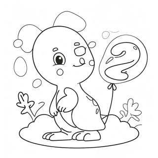 Cute Number 2 With Balloons Coloring Page 18631-14711