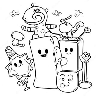 Wubbzy And Friends Playing Together Coloring Page 18661-14733