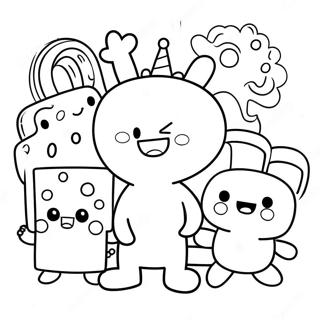 Wubbzy And Friends Playing Together Coloring Page 18661-14736