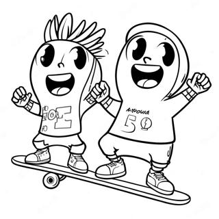 Cool Homies In Skateboard Coloring Page 18671-14751