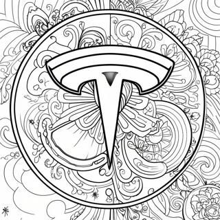 Tesla Logo Kleurplaat 1870-1486