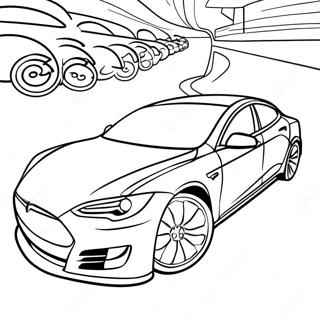 Pagini De Colorat Cu Tesla Model S În Curse 1871-1497