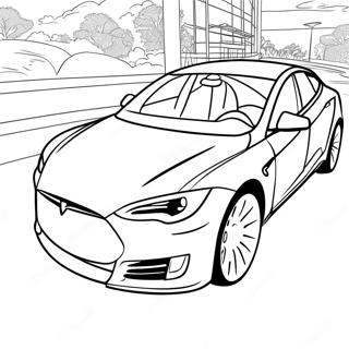 Tesla Model S Racing Coloring Page 1871-1500