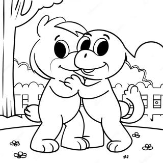 Elmo And Abby Playing In The Park Coloring Page 18743-14795