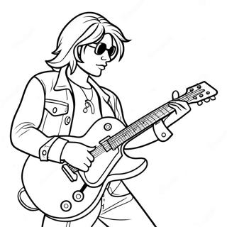 Rock And Roll Guitarist Coloring Page 18762-14809