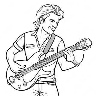 Rock And Roll Guitarist Coloring Page 18762-14812