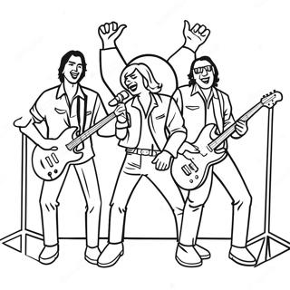 Rock And Roll Band On Stage Coloring Page 18763-14850