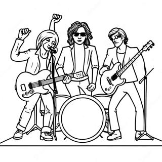 Rock And Roll Band On Stage Coloring Page 18763-14851