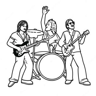 Rock And Roll Band On Stage Coloring Page 18763-14852