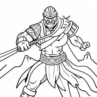 Fearless Bad Ass Warrior Coloring Page 18813-14857