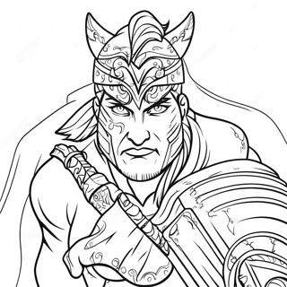 Fearless Bad Ass Warrior Coloring Page 18813-14858