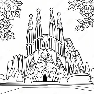 Barcelona Sagrada Familia Coloring Page 18853-14887