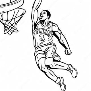 76ers Basketball Player Dunking Coloring Page 18863-14893