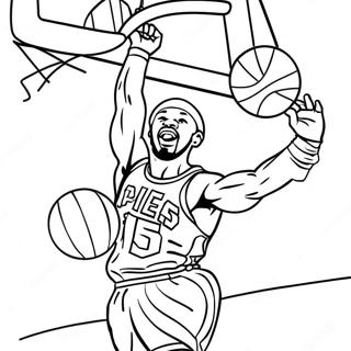 76ers Basketball Player Dunking Coloring Page 18863-14894