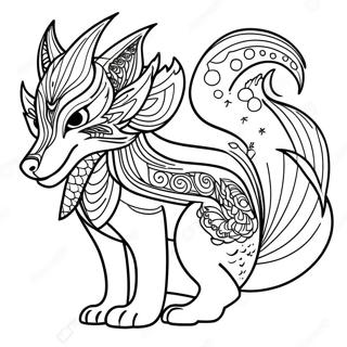 Nine Tailed Fox Coloring Pages