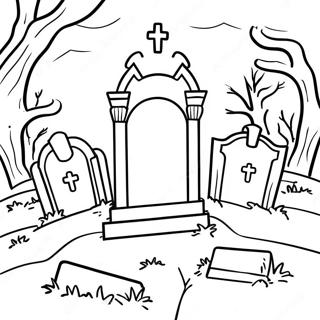 Graveyard Scene Coloring Page 18892-14904