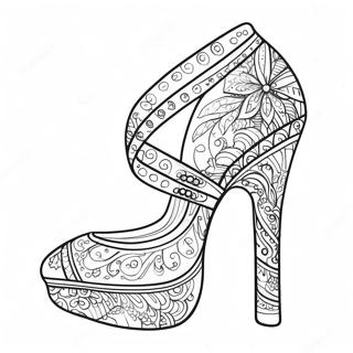 Sparkly High Heel Coloring Page 19033-15026