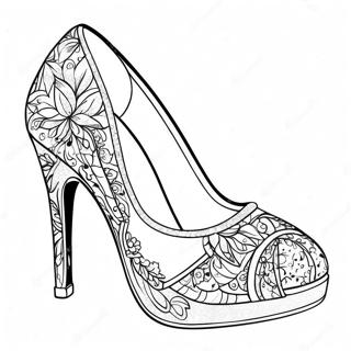 Sparkly High Heel Coloring Page 19033-15027