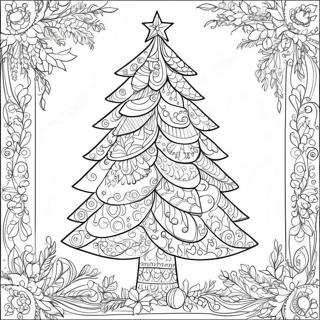 Intricate Christmas Tree Coloring Page 19042-15034